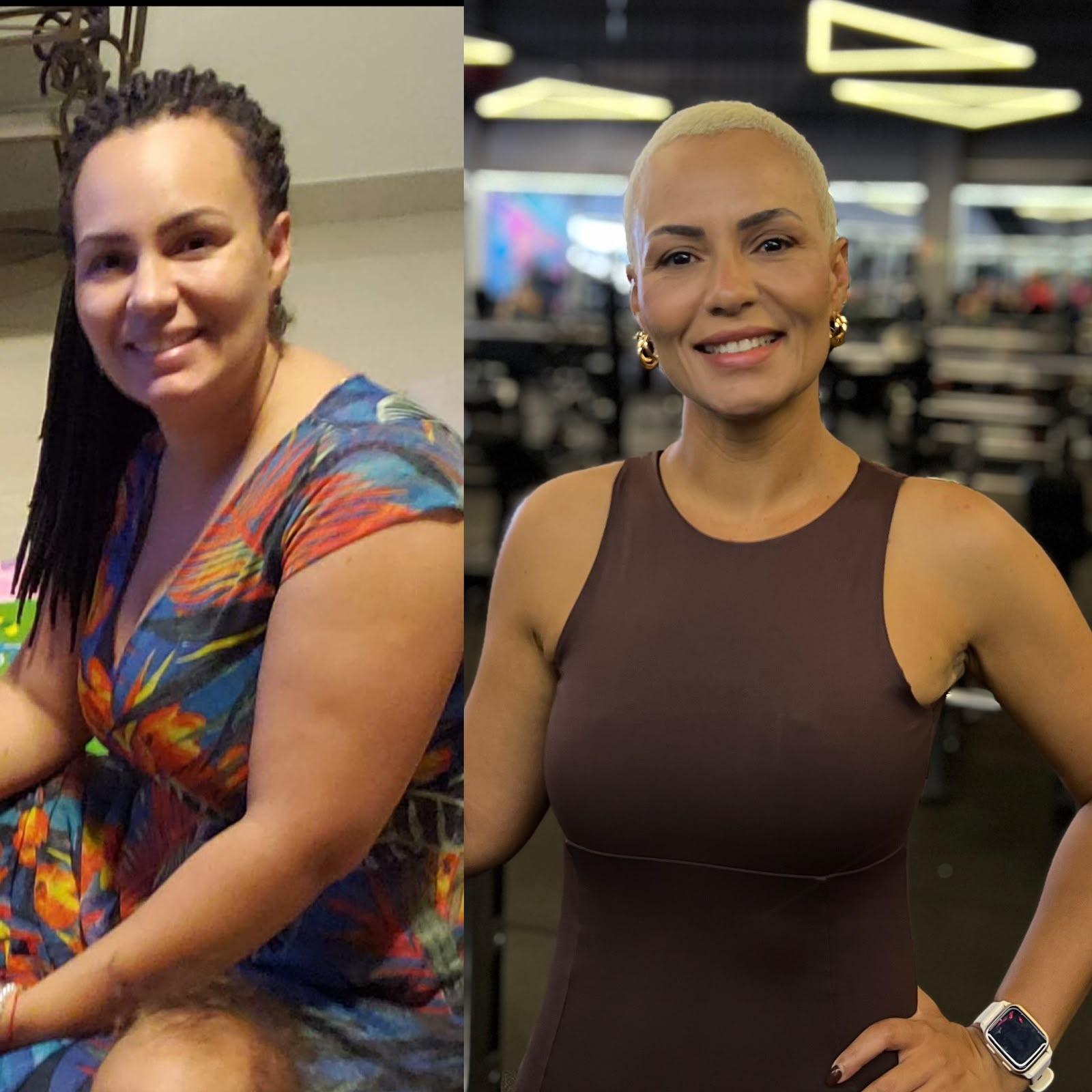 Jaque, aluna do Pedro Augusto, antes e depois do acompanhamento